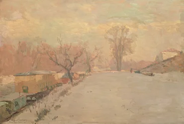 Straße an der Seine in Neuilly im Winter, ca. 1888